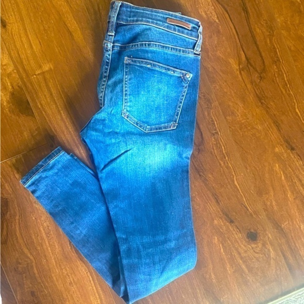 ✨Pilcro and the Letterpress Anthropologie Midrise Blue Skinny Jeans Sz 26 CUTE